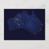 Carte Postale Satellite Les lumières nocturnes d'Australie. (Devant)
