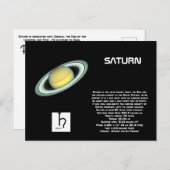 Carte postale Saturn (Devant / Derrière)