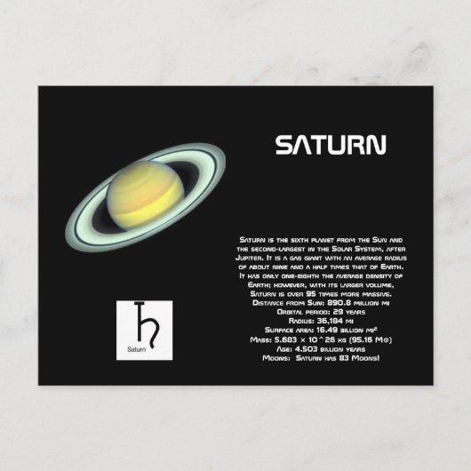 Carte postale Saturn (Devant)