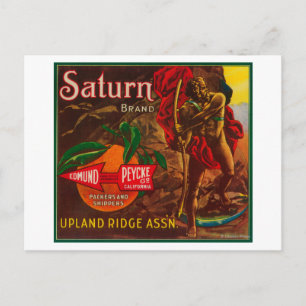 Carte Postale Saturn Orange LabelUpland, CA