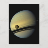 Carte Postale Saturn & Titan Cassini Photo spatiale (Devant)