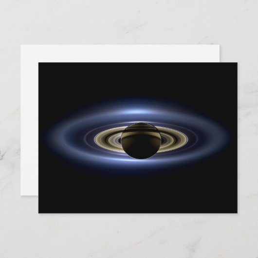 Carte Postale Saturne Éclipse le Soleil de Cassini Orbiter (Devant / Derrière)