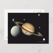 Carte Postale Saturne et satellites (Devant / Derrière)