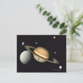 Carte Postale Saturne et satellites (Debout devant)