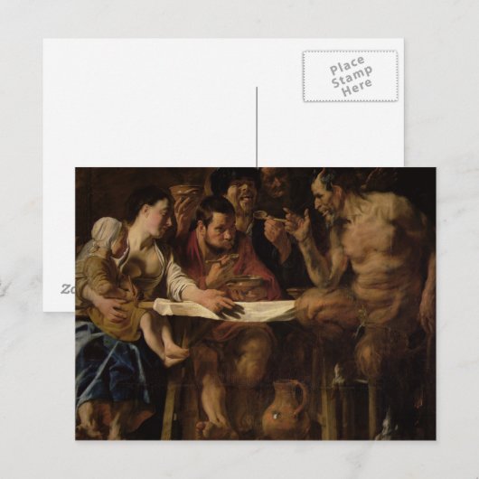 Carte Postale Satyr et Paysan, 1620 (Devant / Derrière)