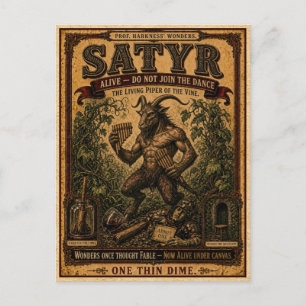 Carte Postale Satyre, Monstre de Cirque Vintage