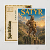 Carte Postale Satyre, monstre de fantasy gothique (Devant / Derrière)