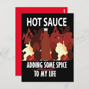 Carte Postale Sauce chaude Ketchup Fire Red Chili Pepper