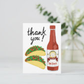 Carte Postale Sauce piquante TACOS Chat Maracas MERCI (Debout devant)