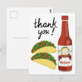 Carte Postale Sauce piquante TACOS Chat Maracas MERCI (Devant / Derrière)