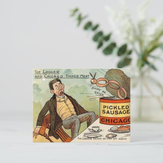 Carte Postale Saucisson Pické Sécurité alimentaire - Carton Vint (Debout devant)