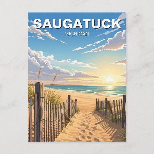 Carte Postale Saugatuck Beach Michigan Travel (Devant)