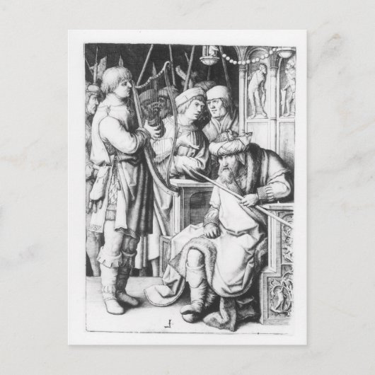 Carte Postale Saul Écouter David Jouer la harpe (Devant)