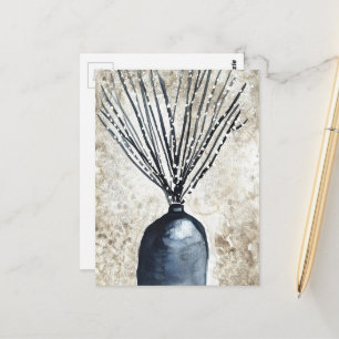 Carte Postale Saule dans l'aquarelle du vase