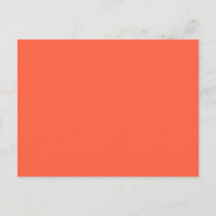 Carte Postale Saumon de tomate Orange Solid Tendance Couleur Arr