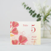 Carte Postale Saumon élégant tulipes rose mariage numéro de tabl (Debout devant)