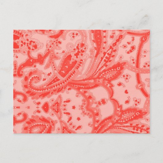 Carte Postale Saumon Pink Paisley (Devant)