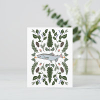 Saumon PNW Nature Fir Ferns Berries Fête de la rec