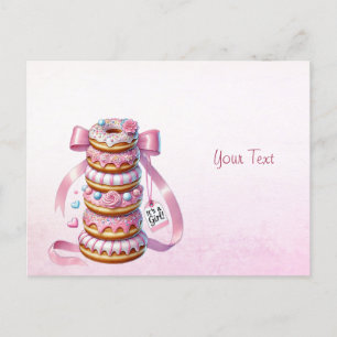 Carte Postale Saupoudrer les beignets rose ruban
