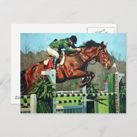 Carte Postale Saut à cheval (Devant / Derrière)