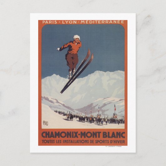 Carte Postale Saut à ski - Affiche de Promo olympique PLM (Devant)