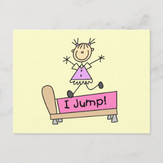 Carte Postale Saut sur le lit Stick Figure Girl