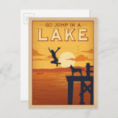 Carte Postale Sauter dans un lac (Devant / Derrière)