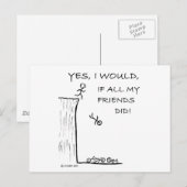 Carte Postale Sauter D'Une Falaise (Devant / Derrière)