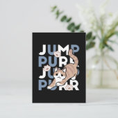 Carte Postale Sauter Purr Jump : Conception de chat joueuse avec (Debout devant)