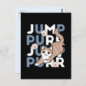 Carte Postale Sauter Purr Jump : Conception de chat joueuse avec (Devant / Derrière)