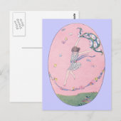 Carte Postale Sauter une corde à fleurs (Devant / Derrière)