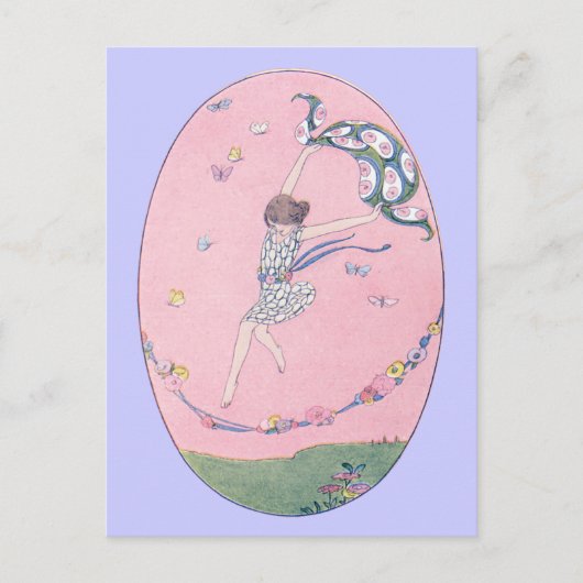 Carte Postale Sauter une corde à fleurs (Devant)