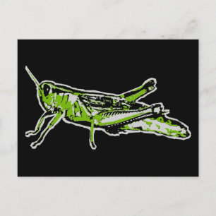 Carte Postale Sauterelle verte Pop Art