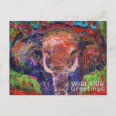 Carte Postale Sauve Side Salutations Abstrait Elephant (Devant)
