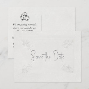 Carte Postale Sauvegarder la date Cadre de palme en relief ivoir
