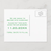 Carte postale "Sauvegarder la date", contrôle des  (Dos)