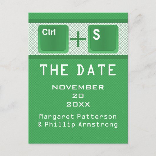 Carte postale "Sauvegarder la date", contrôle des  (Devant)