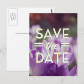 Carte Postale Sauvegarder la date Fleur violette (Devant / Derrière)