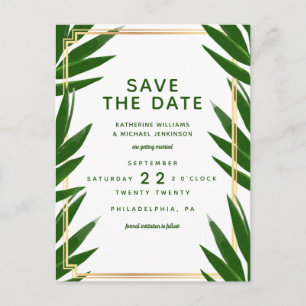 Carte Postale Sauvegarder la date Mariage Tropical