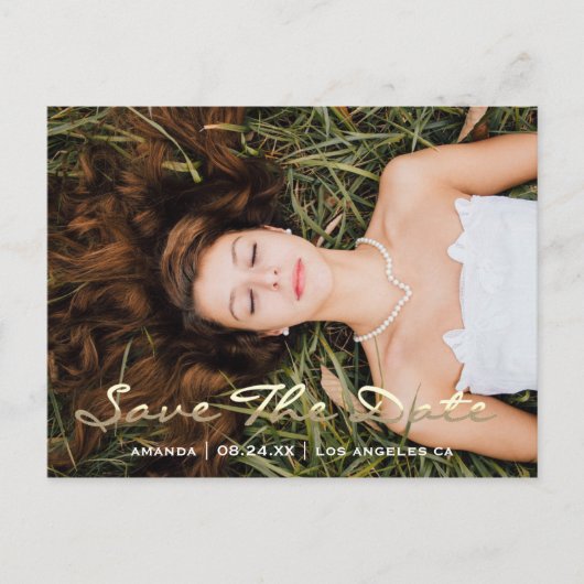 Carte Postale Sauvegarder la date Photo Gris 16e 15e Baby Shower (Devant)