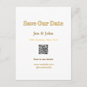 Carte Postale Sauvegarder notre date Scanner QR pour les détails