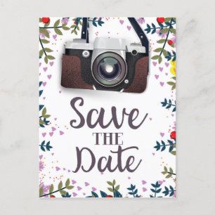 Carte Postale Sauver la date Appareil photo vintage