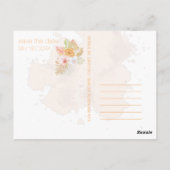 Carte Postale Sauver la date Boho Floral Rose (Dos)