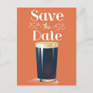 Carte Postale Sauver la Date Boisson Pint Vintage