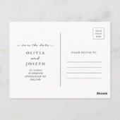 Carte Postale Sauver la Date | Écriture délicate et photo (Dos)