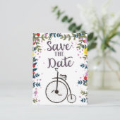Carte Postale Sauver la date Penny Farthing (Debout devant)