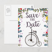 Carte Postale Sauver la date Penny Farthing (Devant / Derrière)