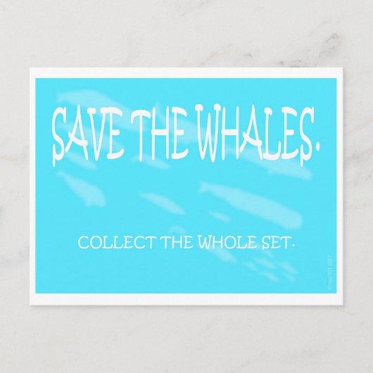 Carte Postale sauver les baleines (Devant)