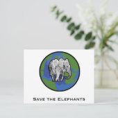 Carte Postale Sauver les Éléphants (Debout devant)