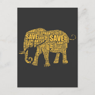 Carte Postale Sauver les éléphants Safari Éléphant Protéger les
